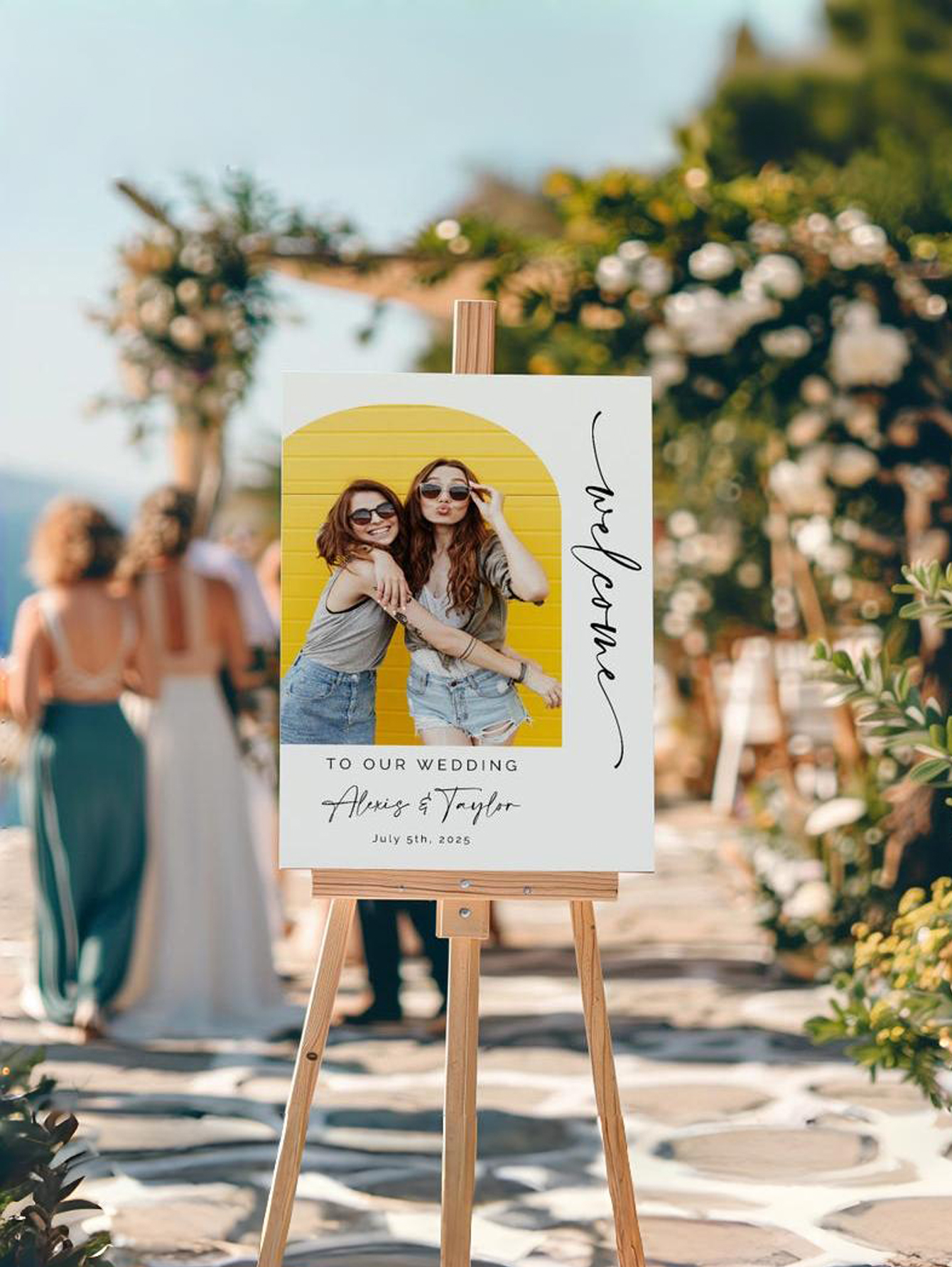 Photo Welcome Sign PVC Outdoor Wedding Directional Sign